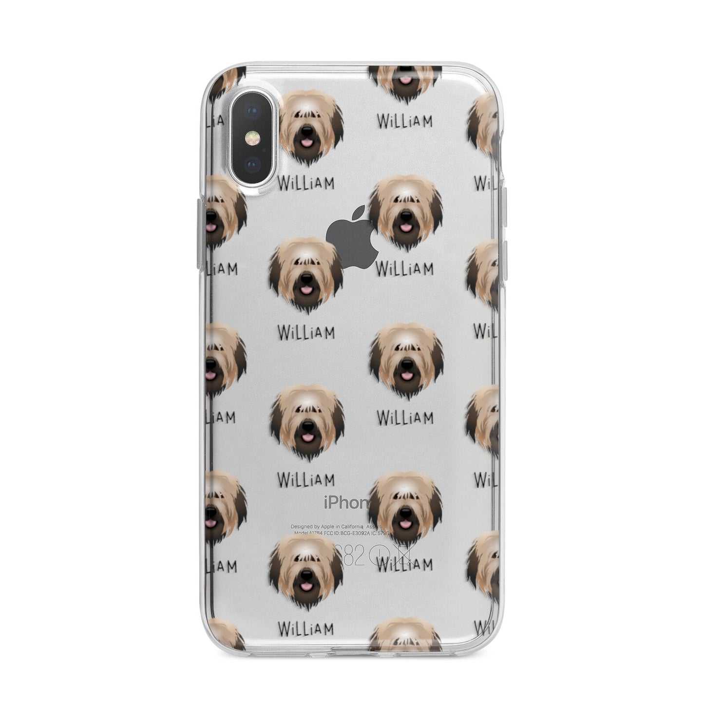 Catalan Sheepdog Icon with Name iPhone X Bumper Case on Silver iPhone Alternative Image 1