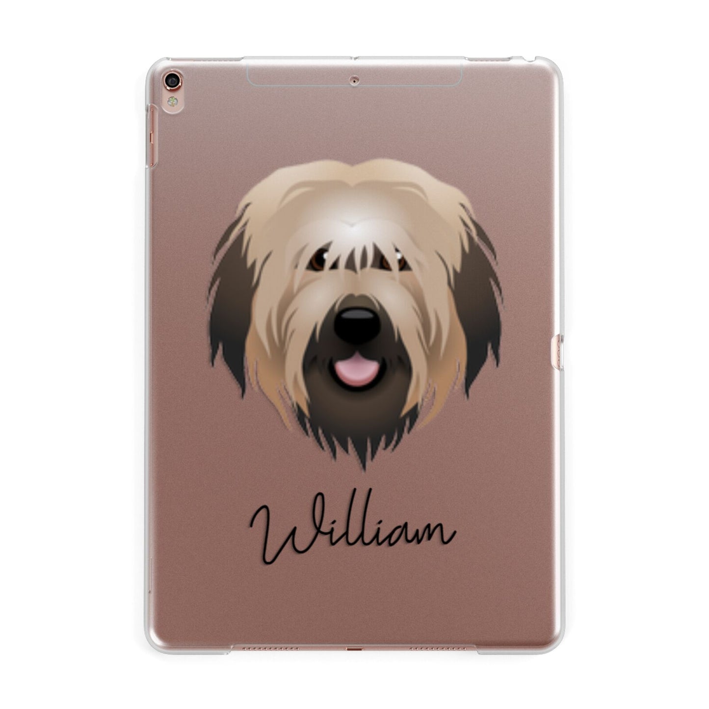 Catalan Sheepdog Personalised Apple iPad Rose Gold Case