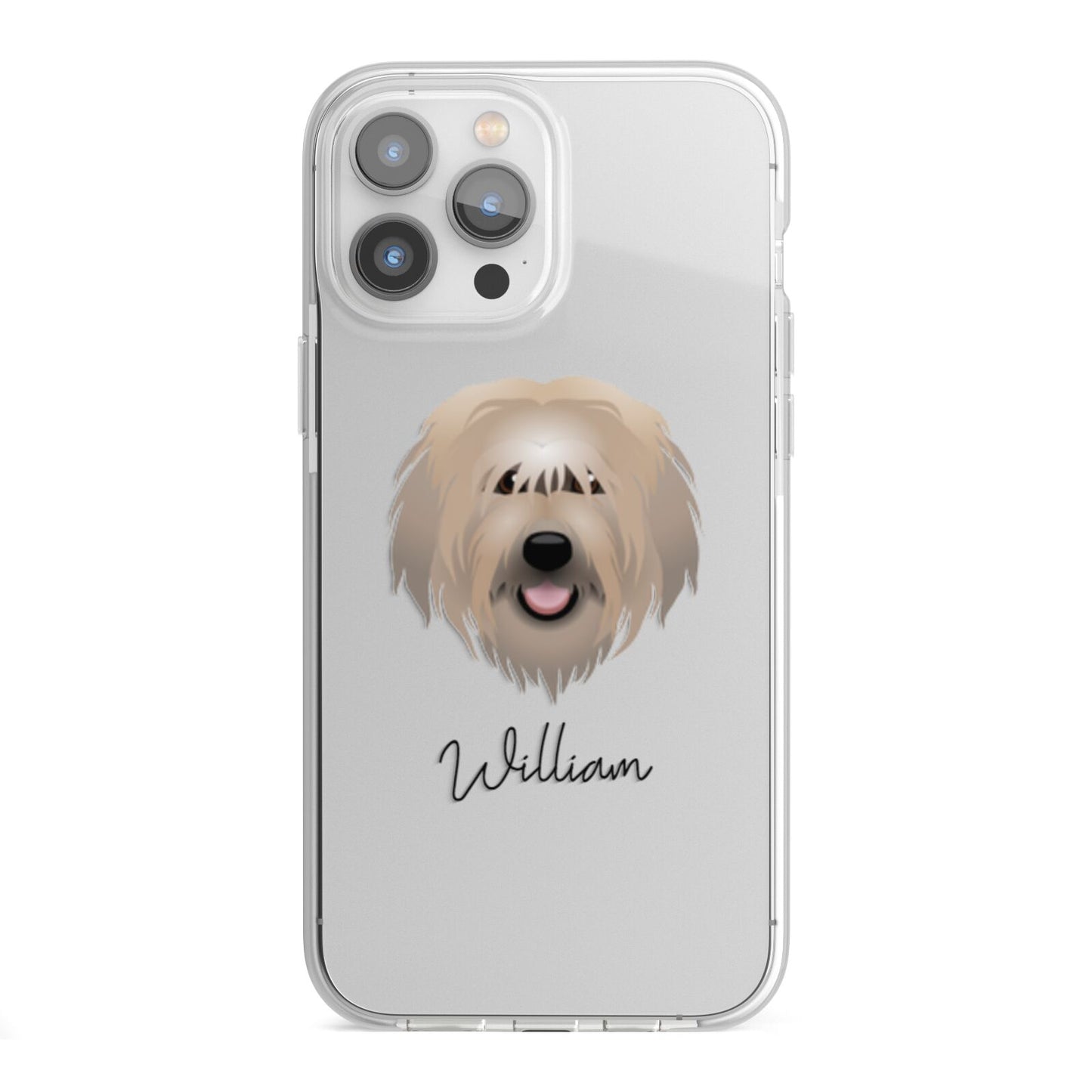 Catalan Sheepdog Personalised iPhone 13 Pro Max TPU Impact Case with White Edges