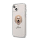 Catalan Sheepdog Personalised iPhone 14 Plus Clear Tough Case Starlight Angled Image