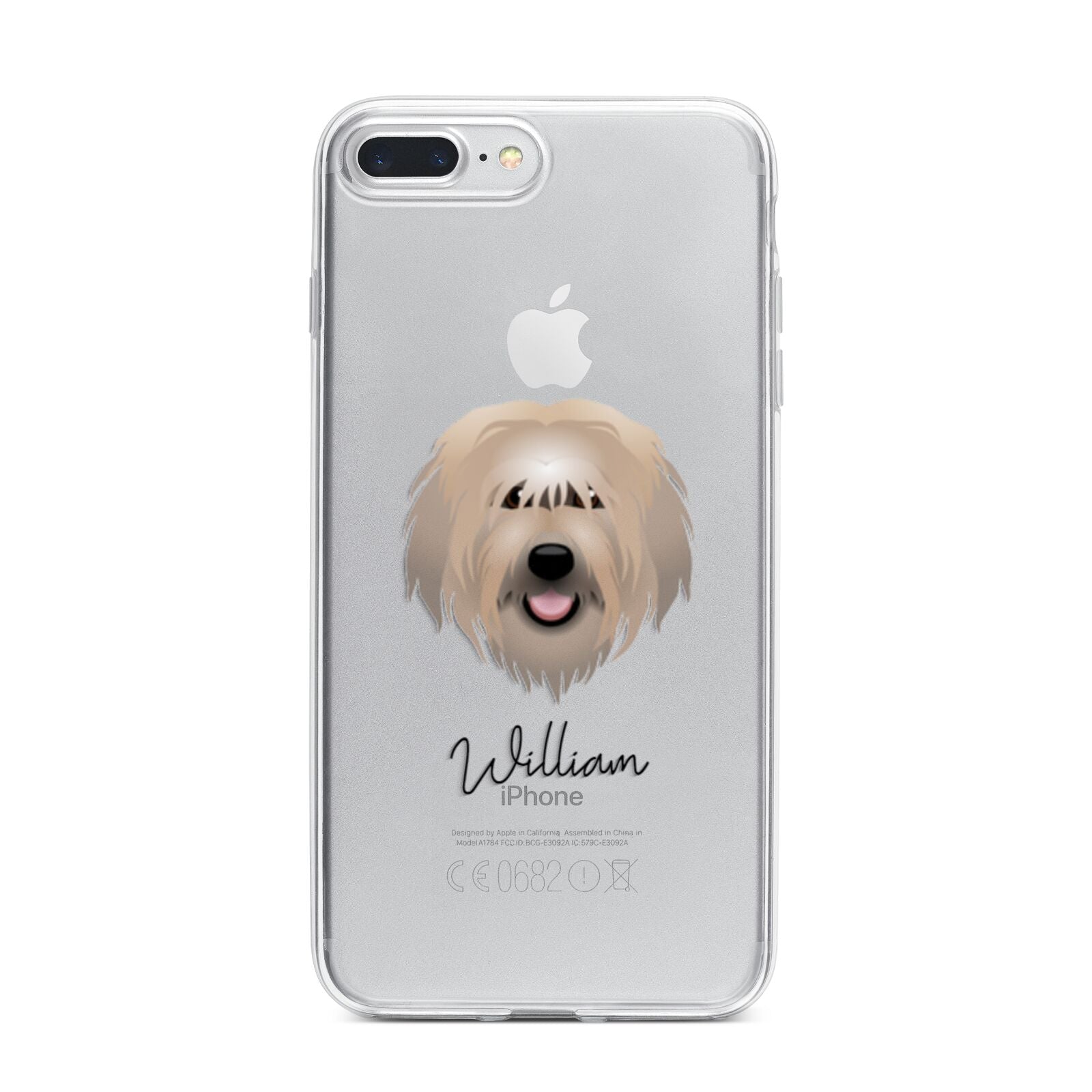 Catalan Sheepdog Personalised iPhone 7 Plus Bumper Case on Silver iPhone