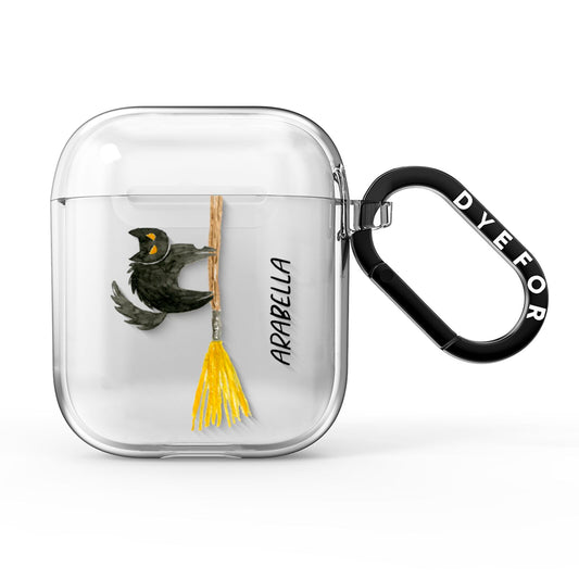 Cats on Broomsticks Halloween AirPods Clear Case
