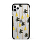 Cats on Broomsticks Halloween Apple iPhone 11 Pro Max in Silver with Black Impact Case