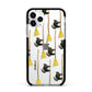 Cats on Broomsticks Halloween Apple iPhone 11 Pro in Silver with Black Impact Case