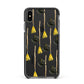 Cats on Broomsticks Halloween Apple iPhone Xs Max Impact Case Black Edge on Black Phone