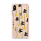 Cats on Broomsticks Halloween Apple iPhone Xs Max Impact Case Pink Edge on Gold Phone