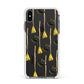 Cats on Broomsticks Halloween Apple iPhone Xs Max Impact Case White Edge on Black Phone