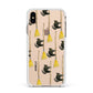Cats on Broomsticks Halloween Apple iPhone Xs Max Impact Case White Edge on Gold Phone