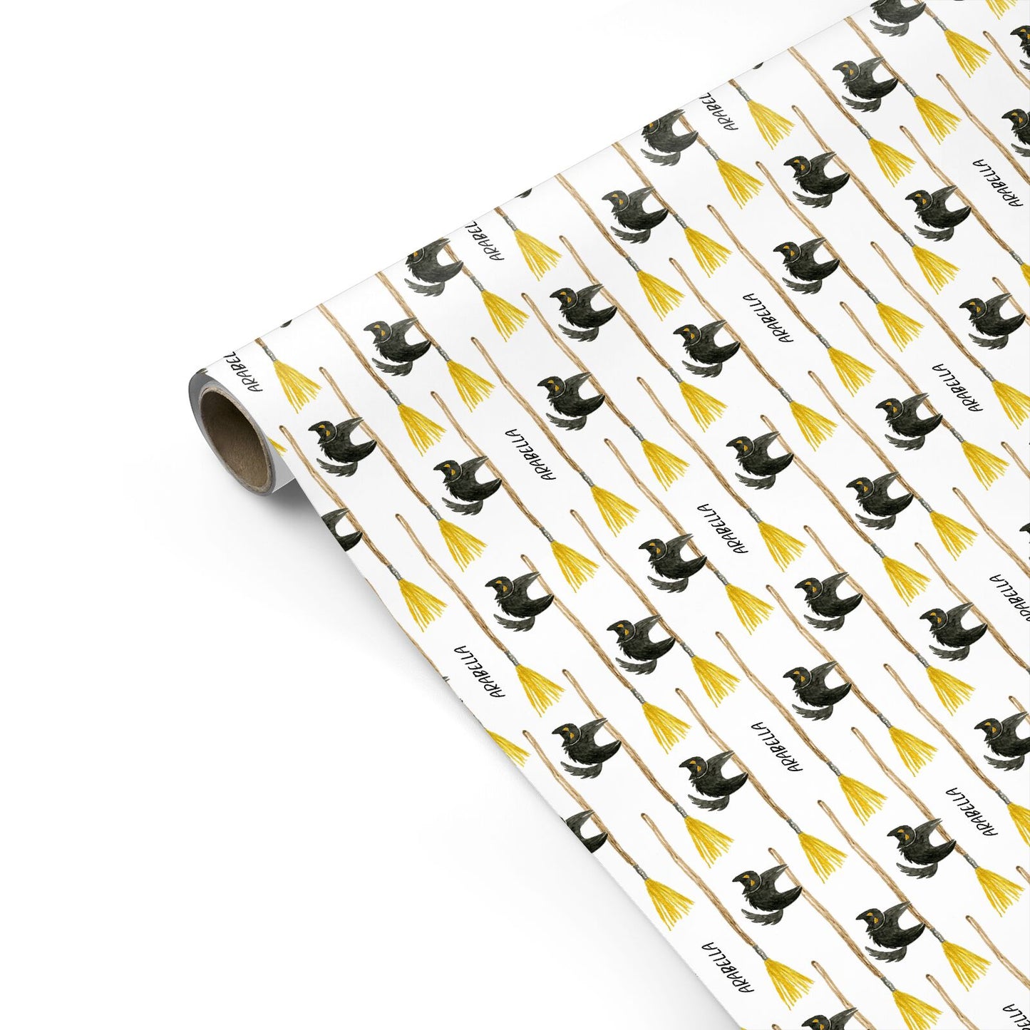 Cats on Broomsticks Halloween Personalised Gift Wrap