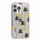 Cats on Broomsticks Halloween iPhone 13 Pro TPU Impact Case with Pink Edges