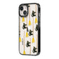 Cats on Broomsticks Halloween iPhone 14 Black Impact Case Side Angle on Silver phone
