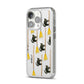 Cats on Broomsticks Halloween iPhone 14 Pro Clear Tough Case Silver Angled Image