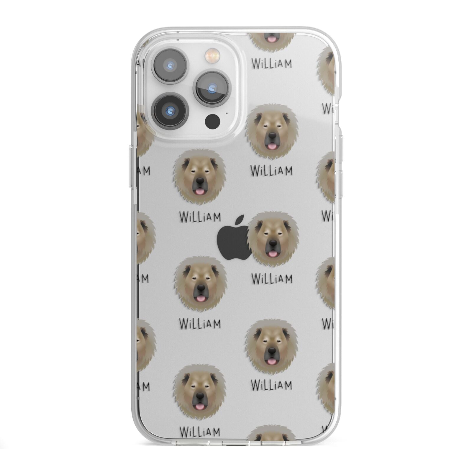 Causasian Shepherd Icon with Name iPhone 13 Pro Max TPU Impact Case with White Edges