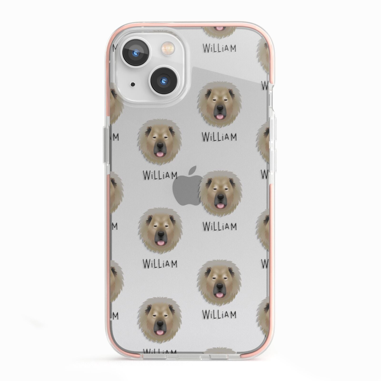 Causasian Shepherd Icon with Name iPhone 13 TPU Impact Case with Pink Edges