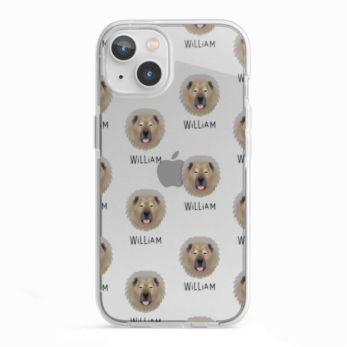 Causasian Shepherd Icon with Name iPhone 13 TPU Impact Case with White Edges