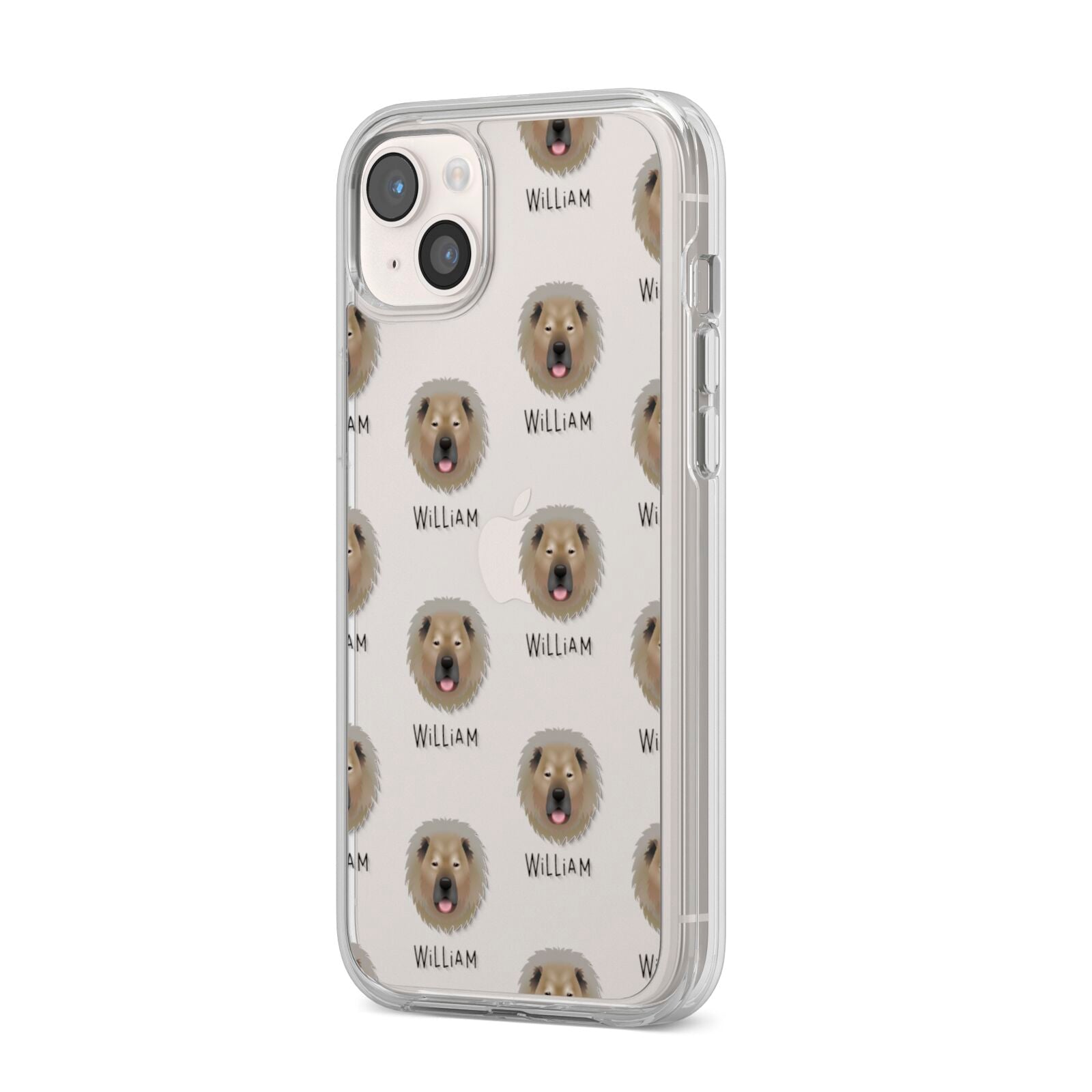 Causasian Shepherd Icon with Name iPhone 14 Plus Clear Tough Case Starlight Angled Image