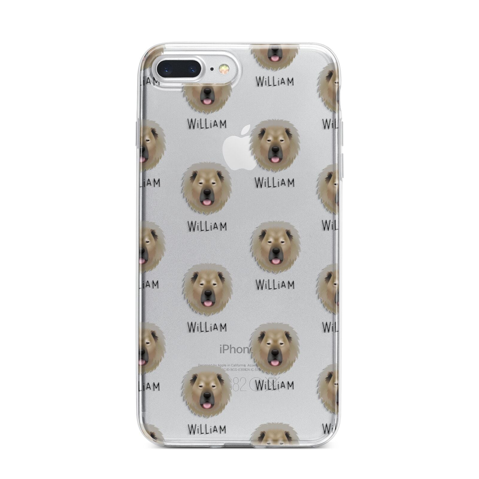 Causasian Shepherd Icon with Name iPhone 7 Plus Bumper Case on Silver iPhone