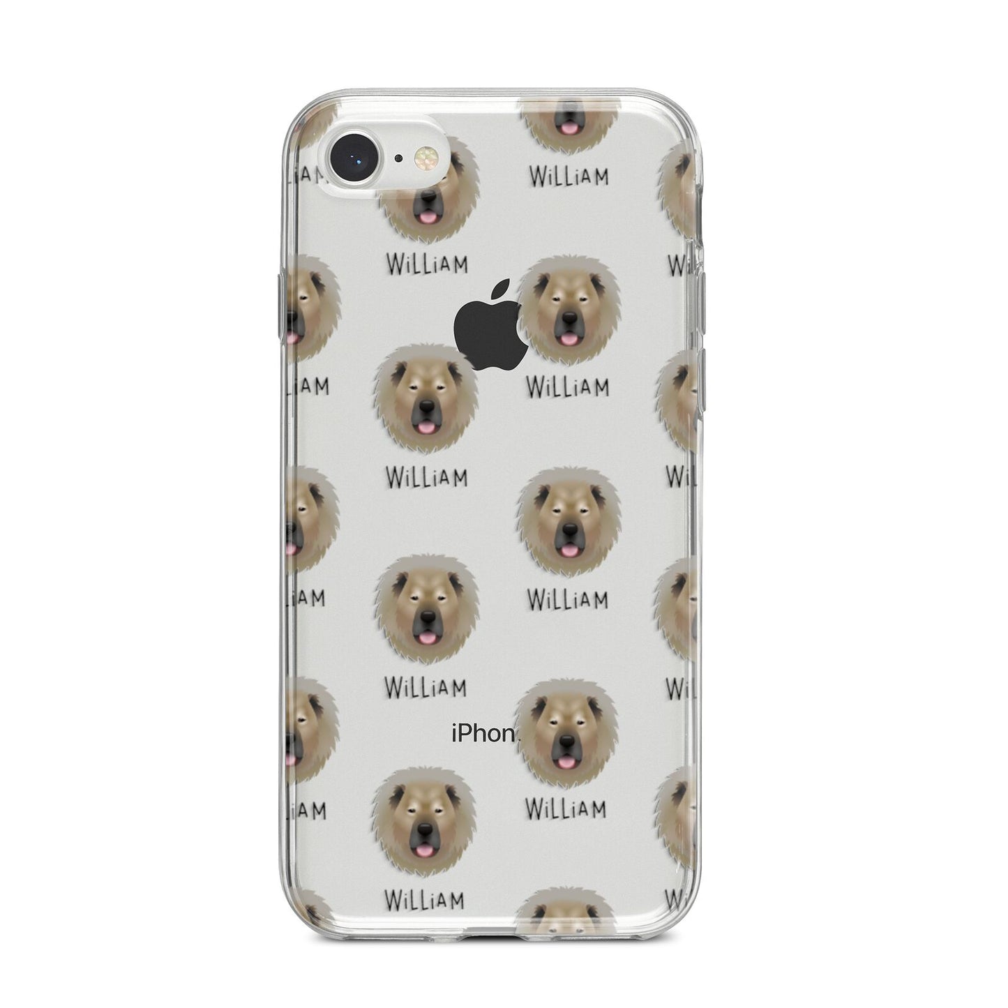 Causasian Shepherd Icon with Name iPhone 8 Bumper Case on Silver iPhone