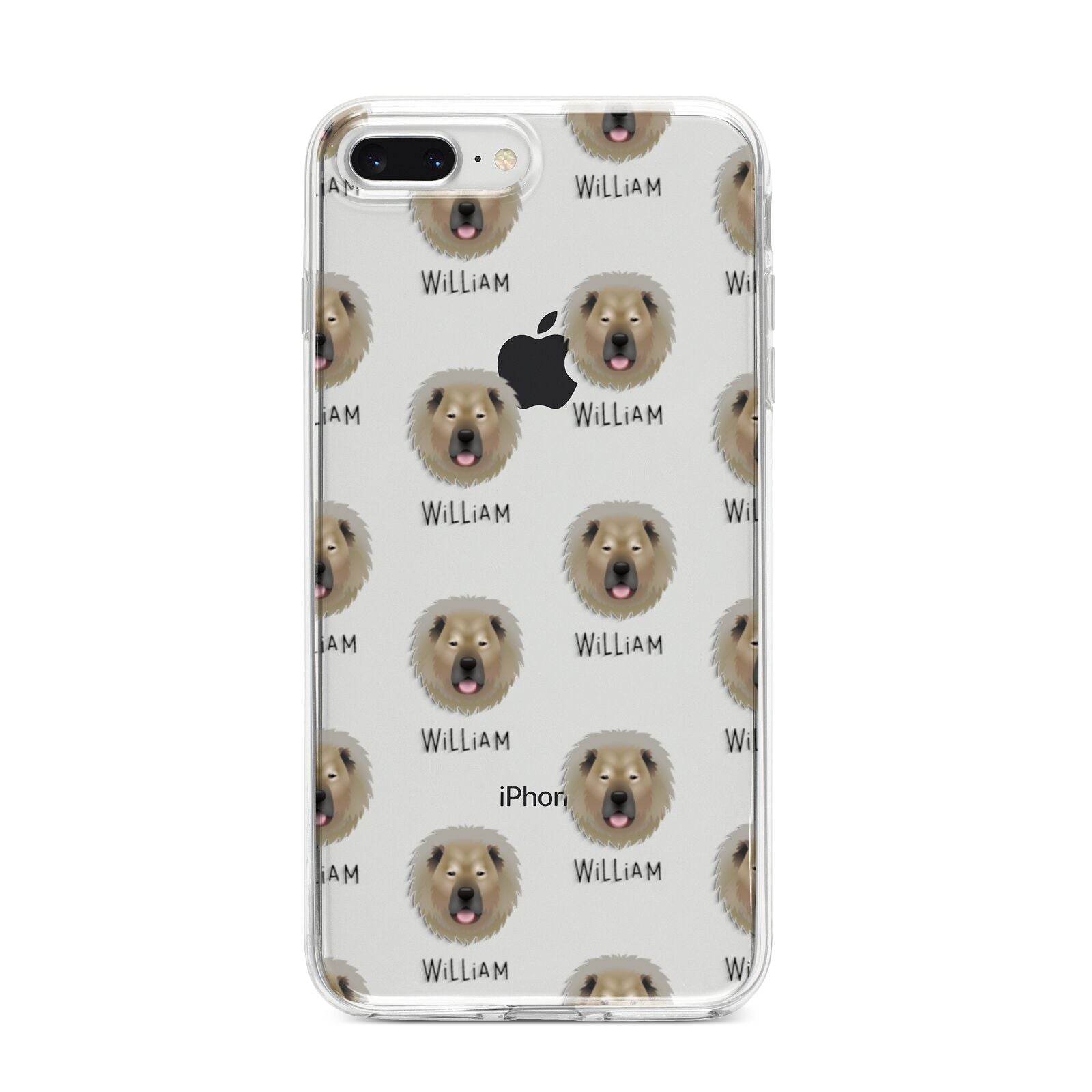 Causasian Shepherd Icon with Name iPhone 8 Plus Bumper Case on Silver iPhone