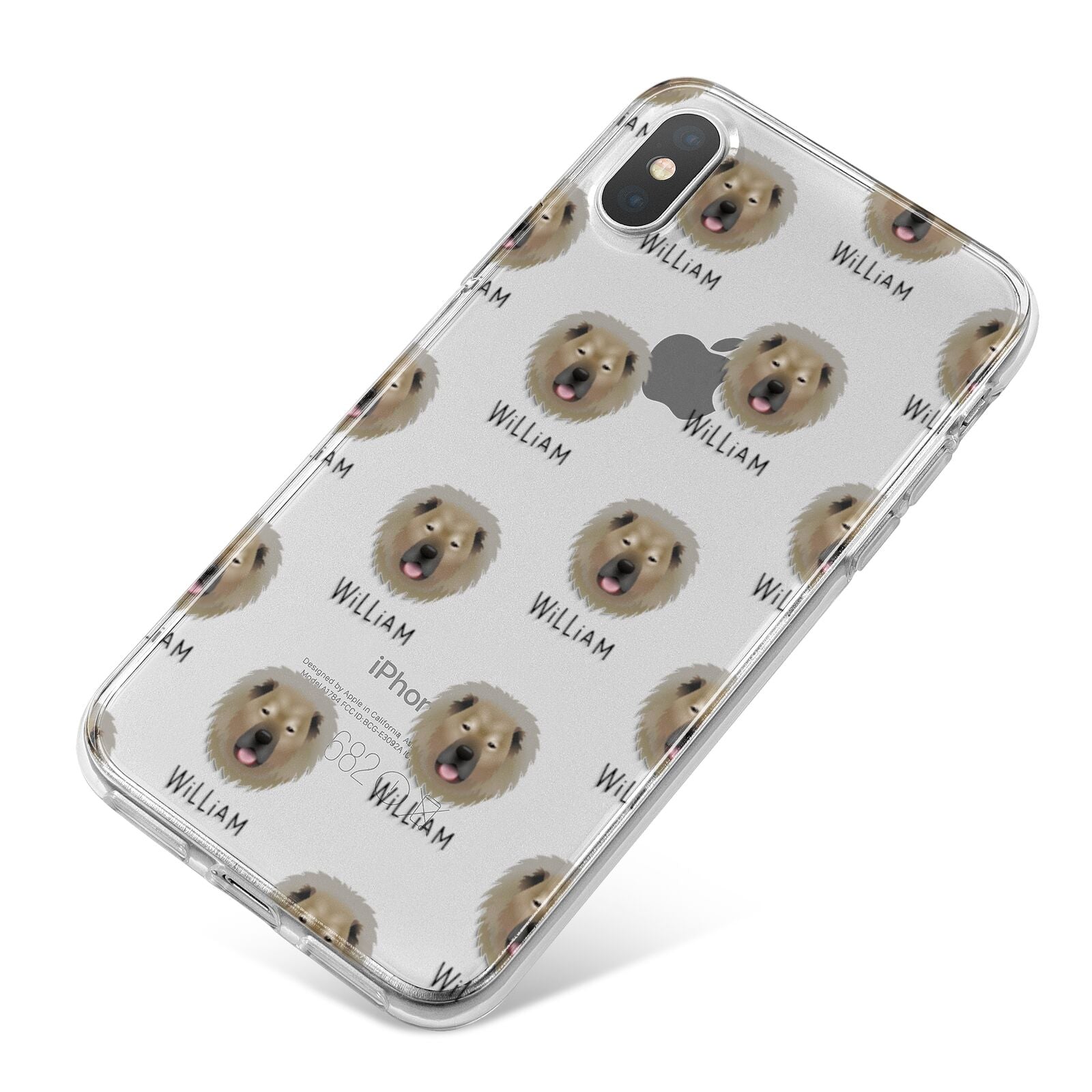Causasian Shepherd Icon with Name iPhone X Bumper Case on Silver iPhone