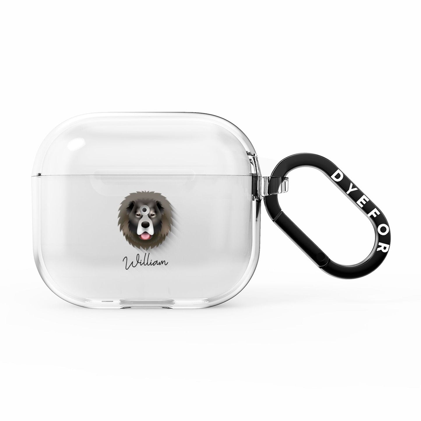 Causasian Shepherd Personalised AirPods Clear Case 3rd Gen