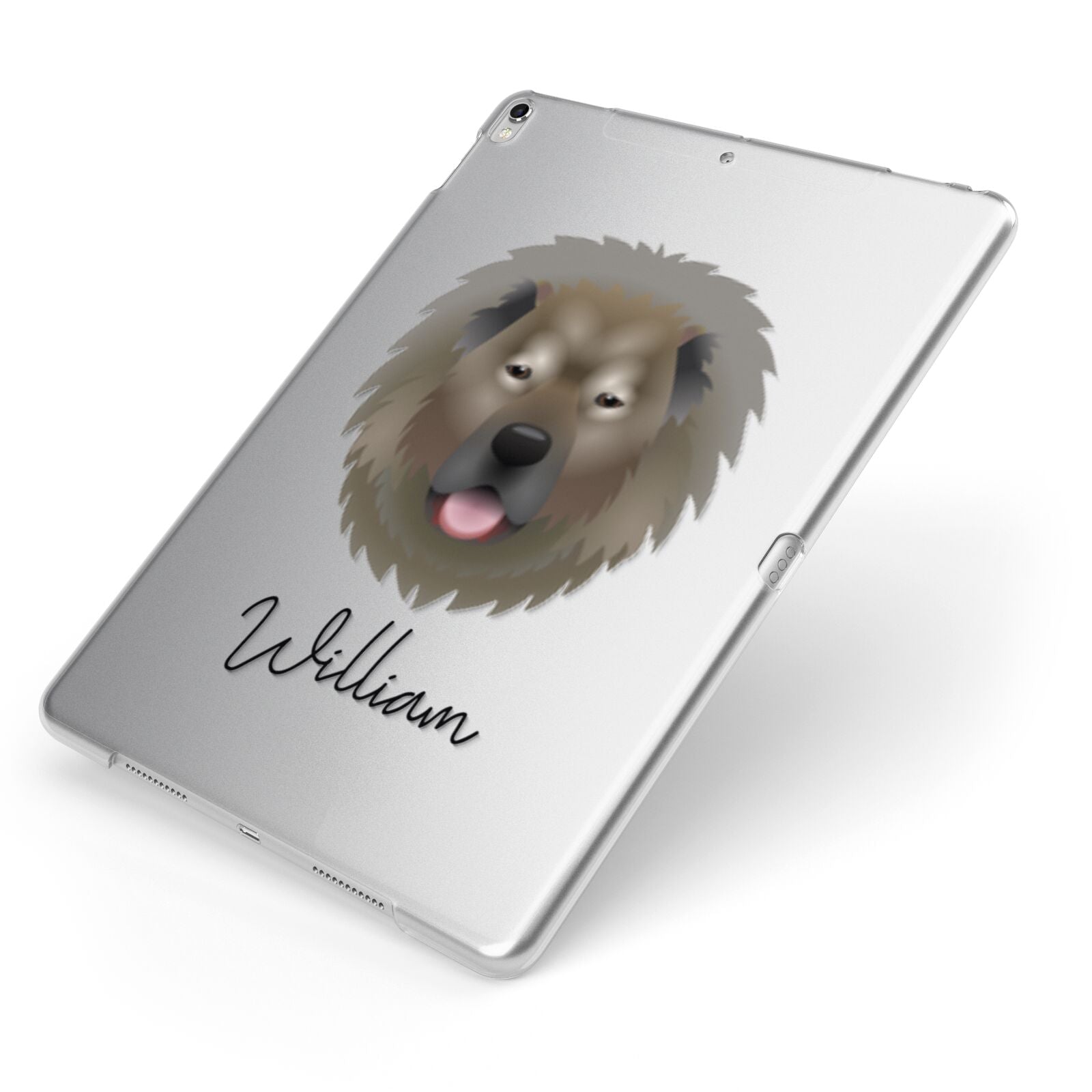 Causasian Shepherd Personalised Apple iPad Case on Silver iPad Side View