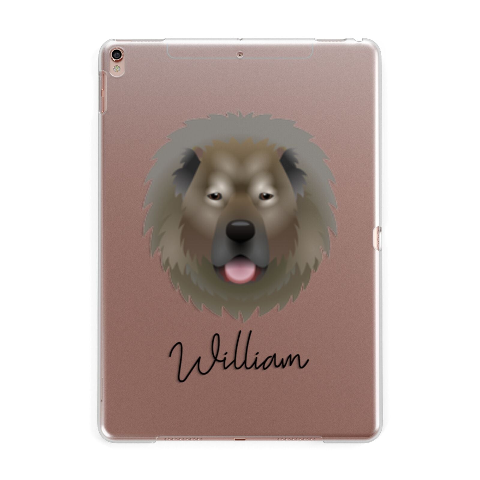 Causasian Shepherd Personalised Apple iPad Rose Gold Case