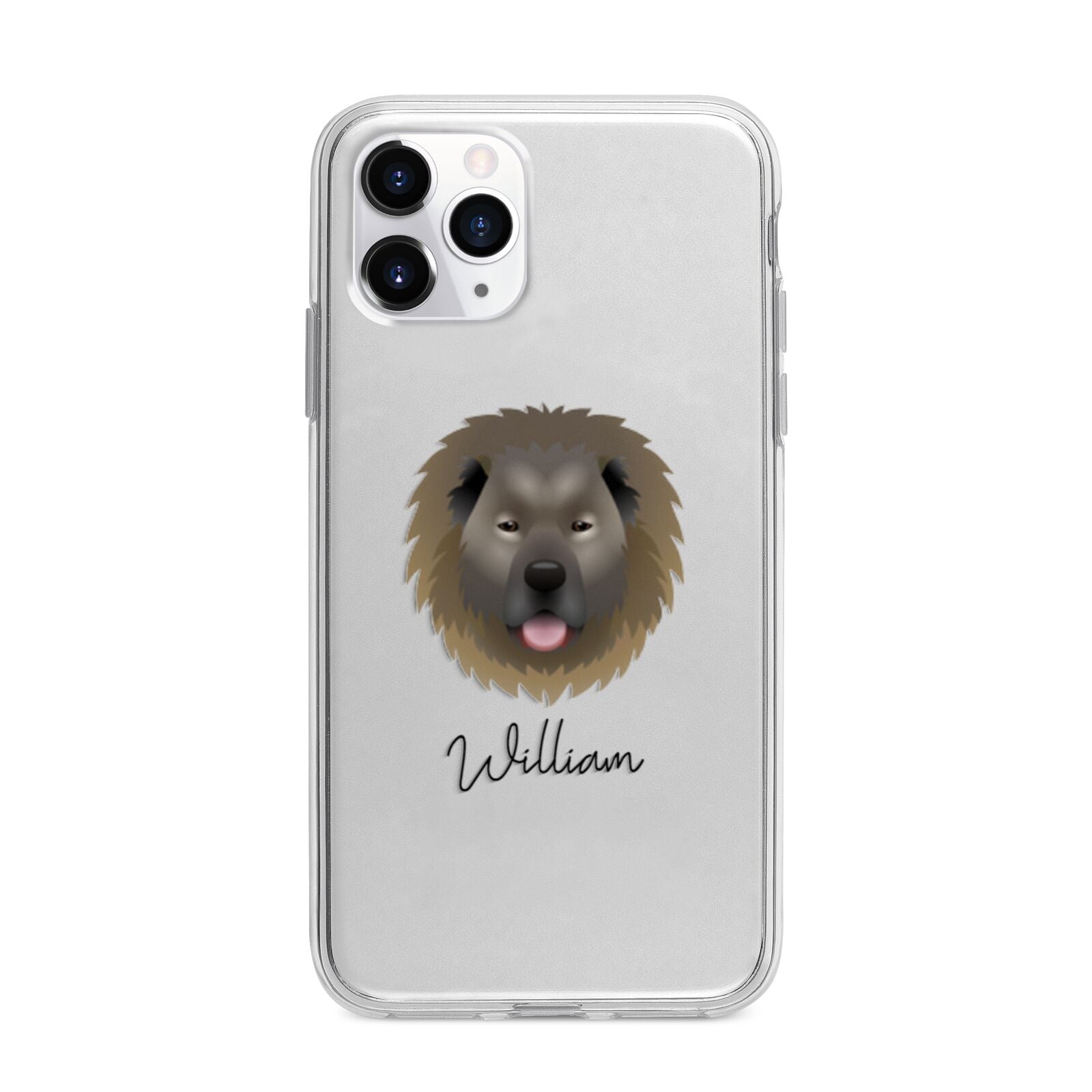 Causasian Shepherd Personalised Apple iPhone 11 Pro Max in Silver with Bumper Case