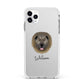 Causasian Shepherd Personalised Apple iPhone 11 Pro Max in Silver with White Impact Case