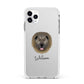 Causasian Shepherd Personalised Apple iPhone 11 Pro Max in Silver with White Impact Case