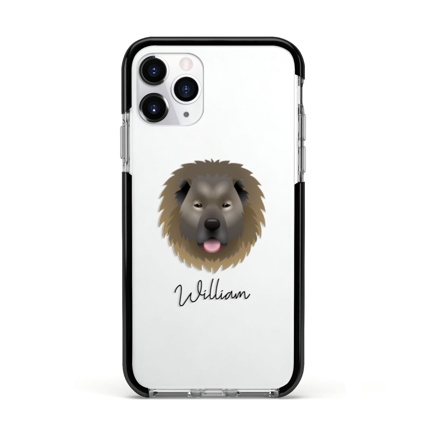 Causasian Shepherd Personalised Apple iPhone 11 Pro in Silver with Black Impact Case