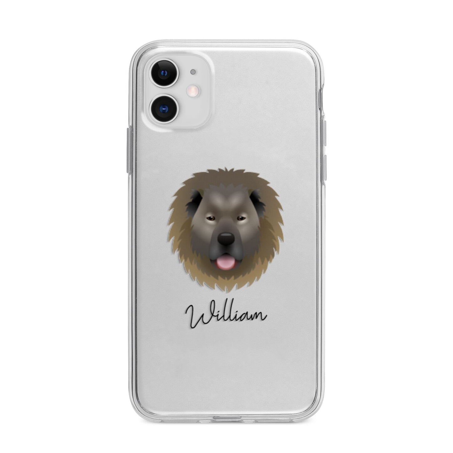 Causasian Shepherd Personalised Apple iPhone 11 in White with Bumper Case
