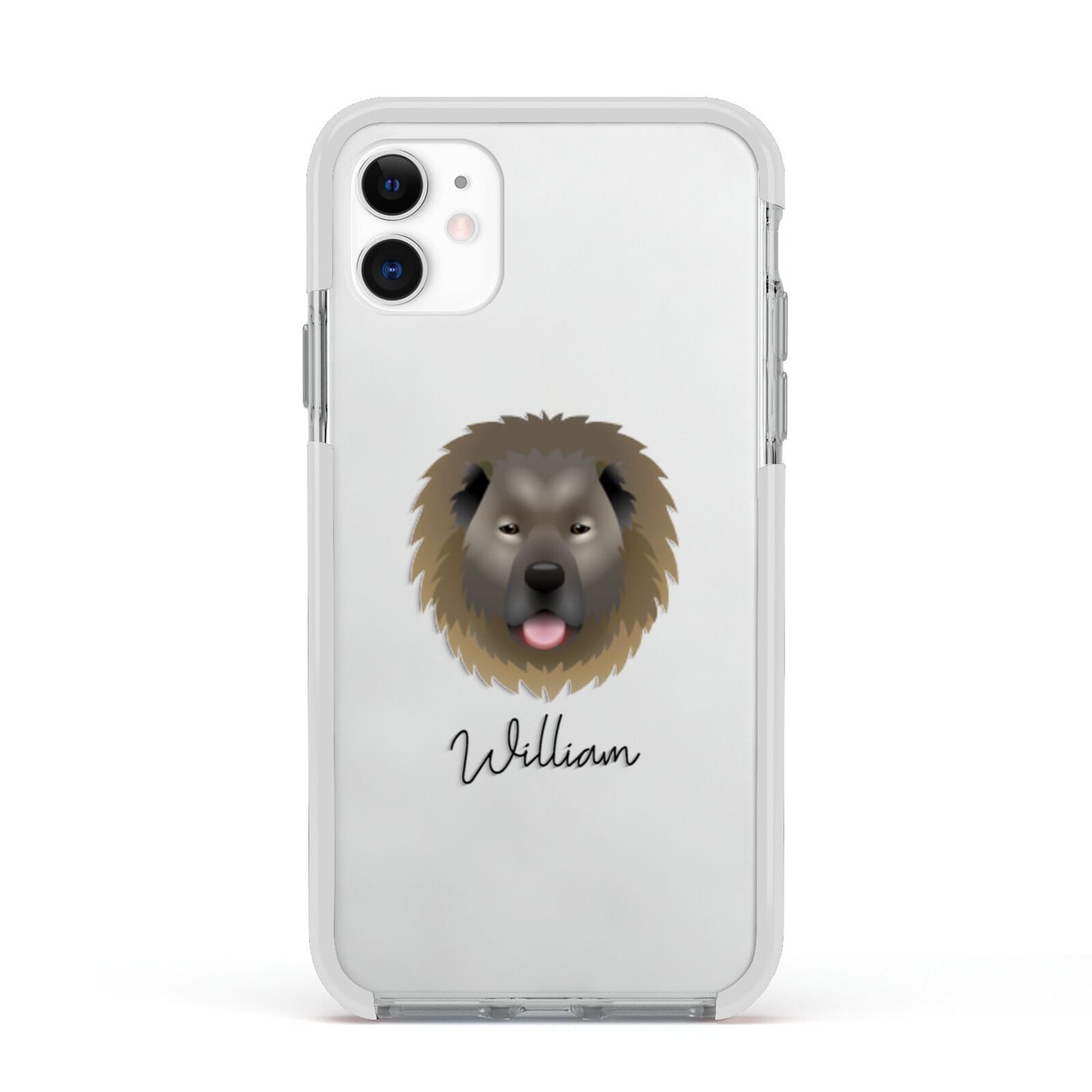 Causasian Shepherd Personalised Apple iPhone 11 in White with White Impact Case