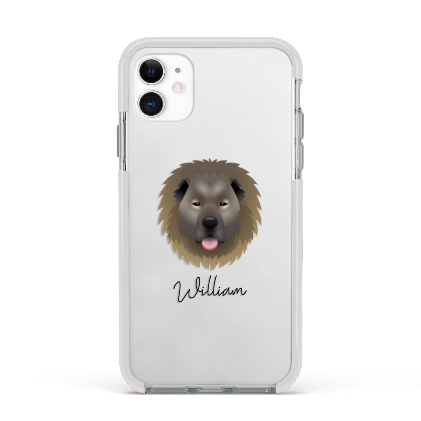 Causasian Shepherd Personalised Apple iPhone 11 in White with White Impact Case