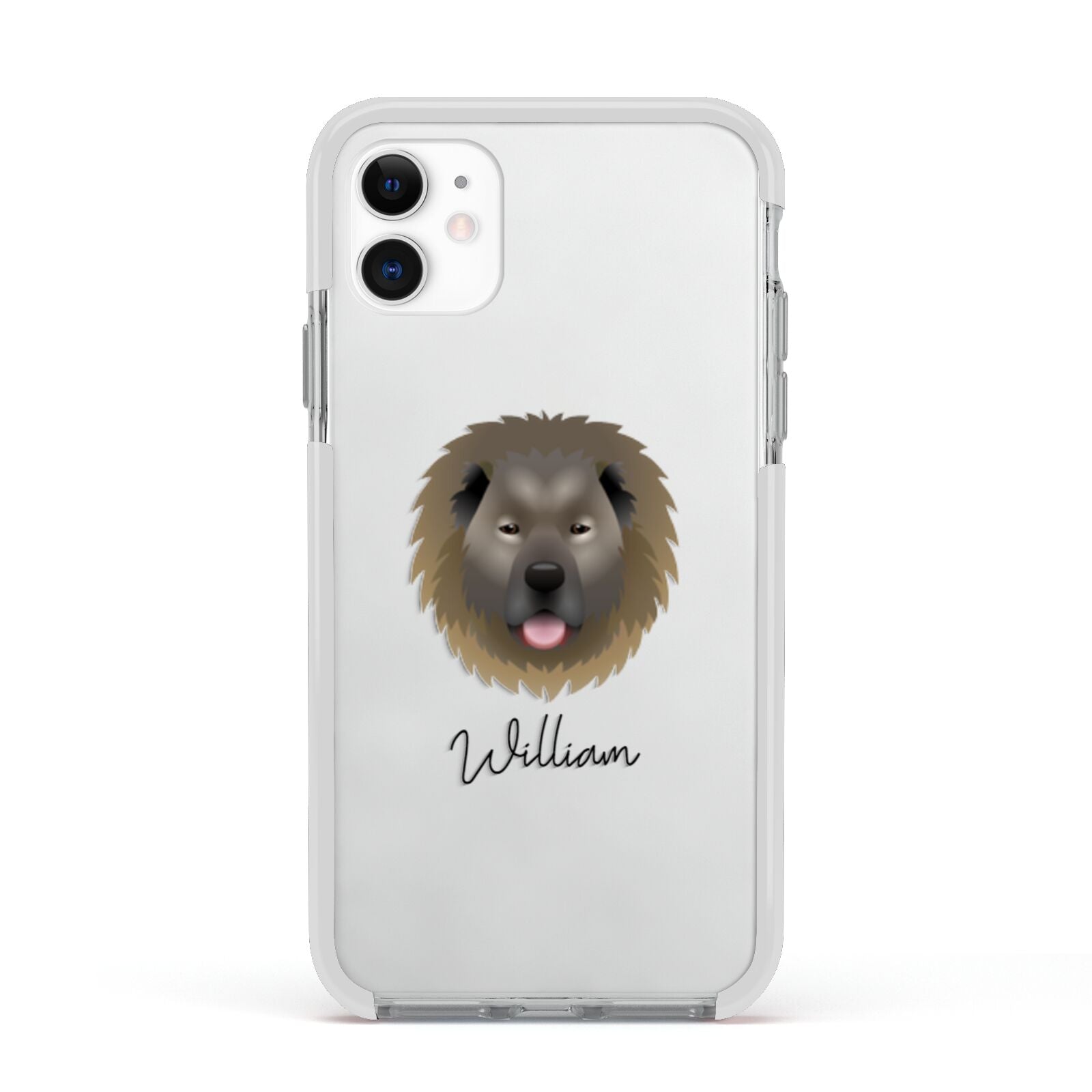 Causasian Shepherd Personalised Apple iPhone 11 in White with White Impact Case