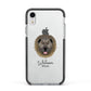 Causasian Shepherd Personalised Apple iPhone XR Impact Case Black Edge on Silver Phone