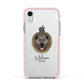 Causasian Shepherd Personalised Apple iPhone XR Impact Case Pink Edge on Silver Phone