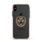 Causasian Shepherd Personalised Apple iPhone Xs Impact Case Pink Edge on Black Phone