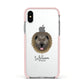 Causasian Shepherd Personalised Apple iPhone Xs Impact Case Pink Edge on Silver Phone