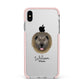 Causasian Shepherd Personalised Apple iPhone Xs Max Impact Case Pink Edge on Silver Phone