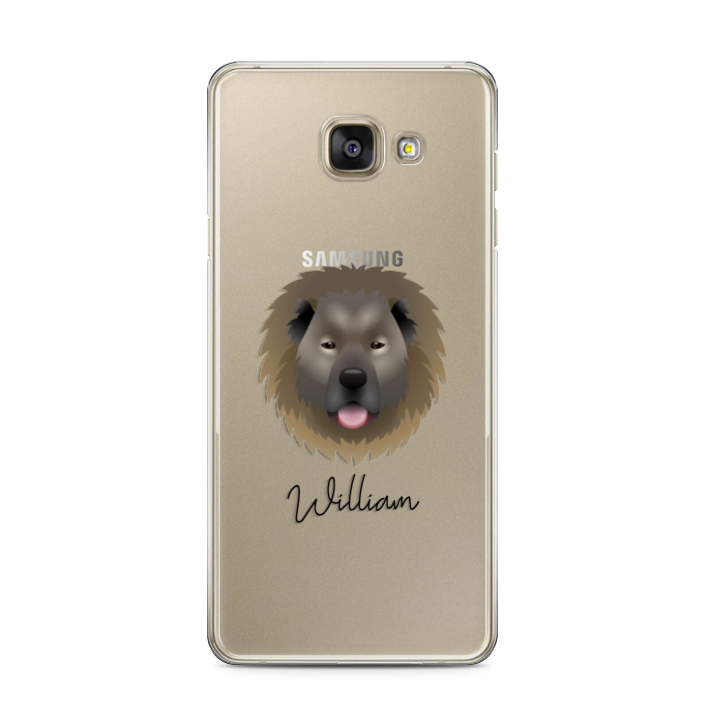 Causasian Shepherd Personalised Samsung Galaxy A3 2016 Case on gold phone