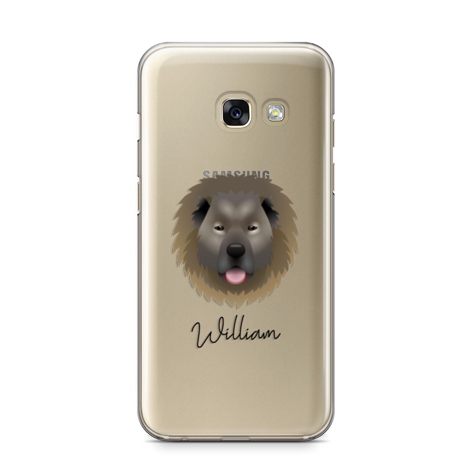 Causasian Shepherd Personalised Samsung Galaxy A3 2017 Case on gold phone