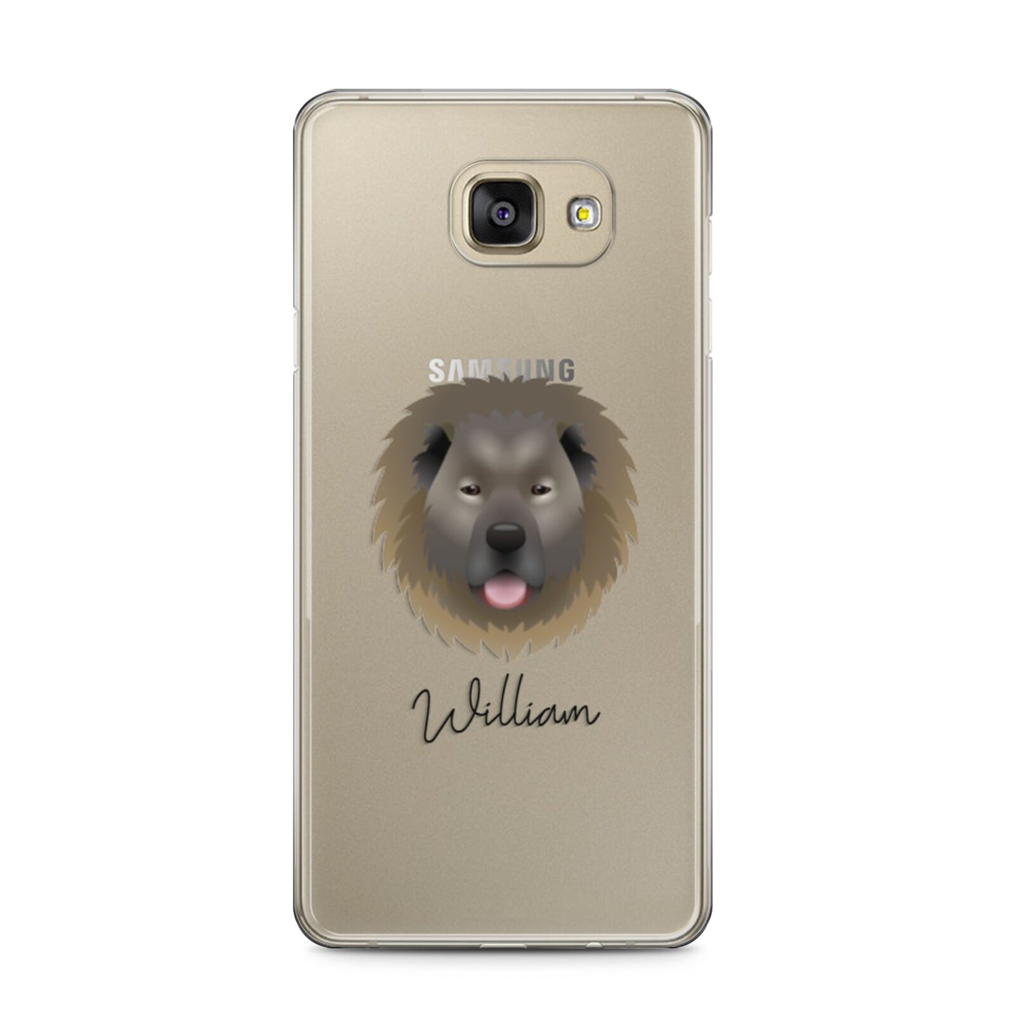 Causasian Shepherd Personalised Samsung Galaxy A5 2016 Case on gold phone