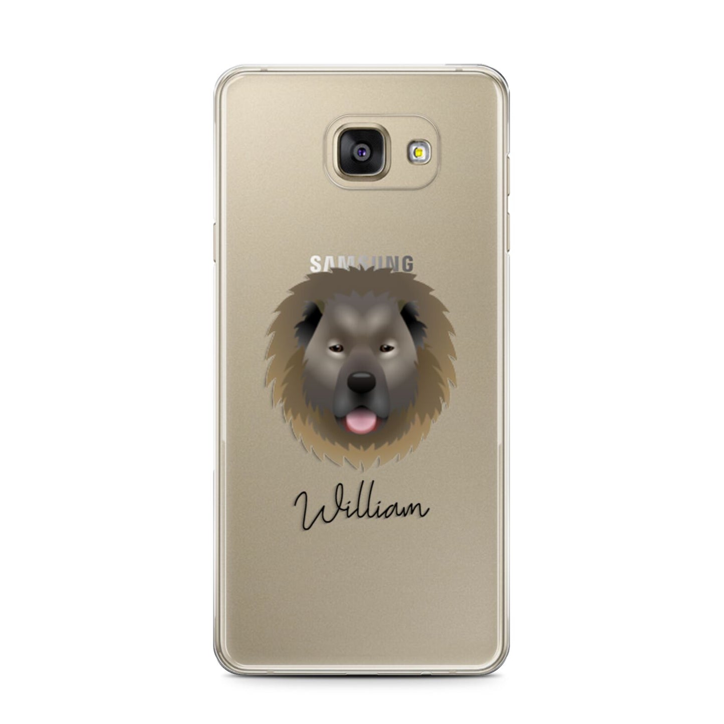 Causasian Shepherd Personalised Samsung Galaxy A7 2016 Case on gold phone