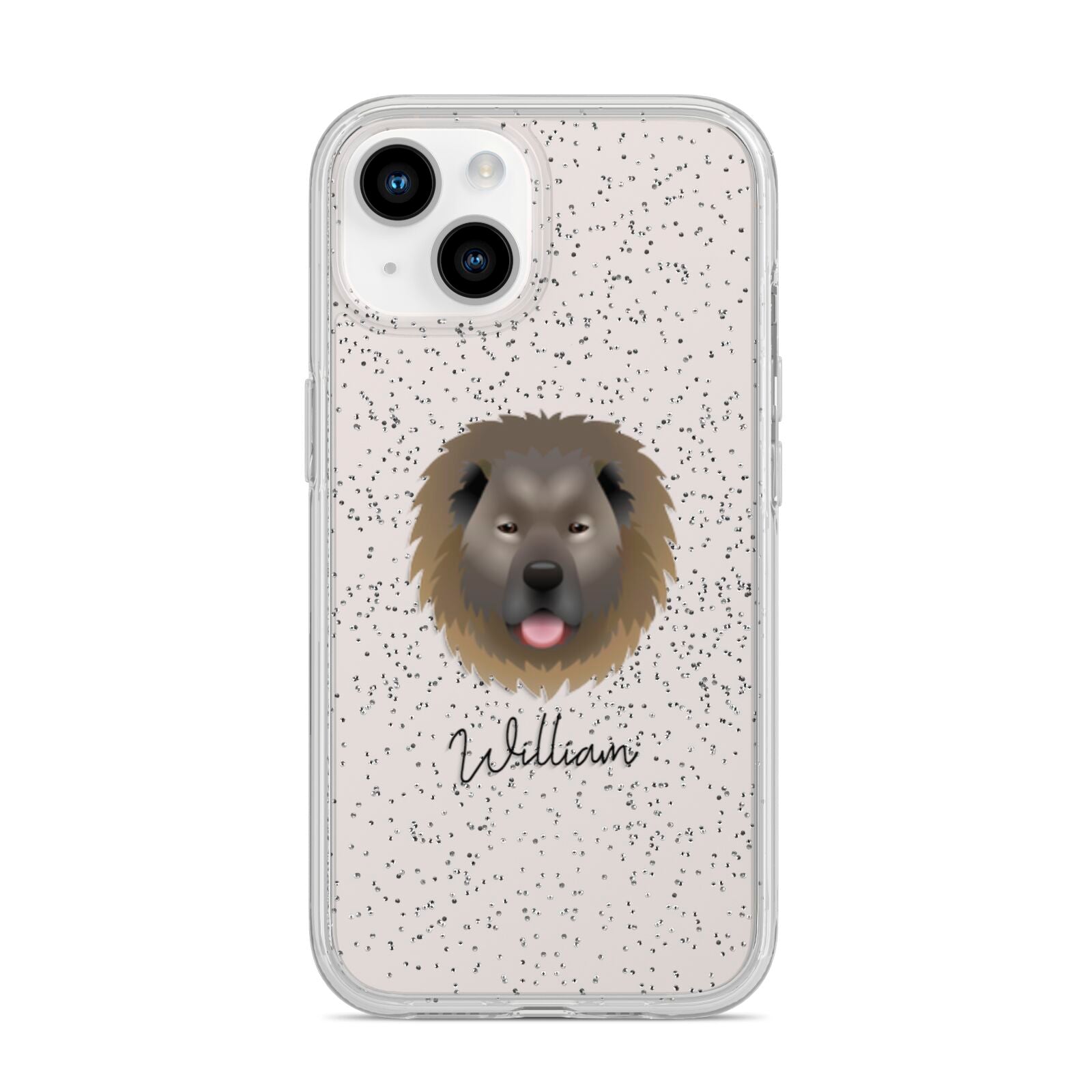 Causasian Shepherd Personalised iPhone 14 Glitter Tough Case Starlight