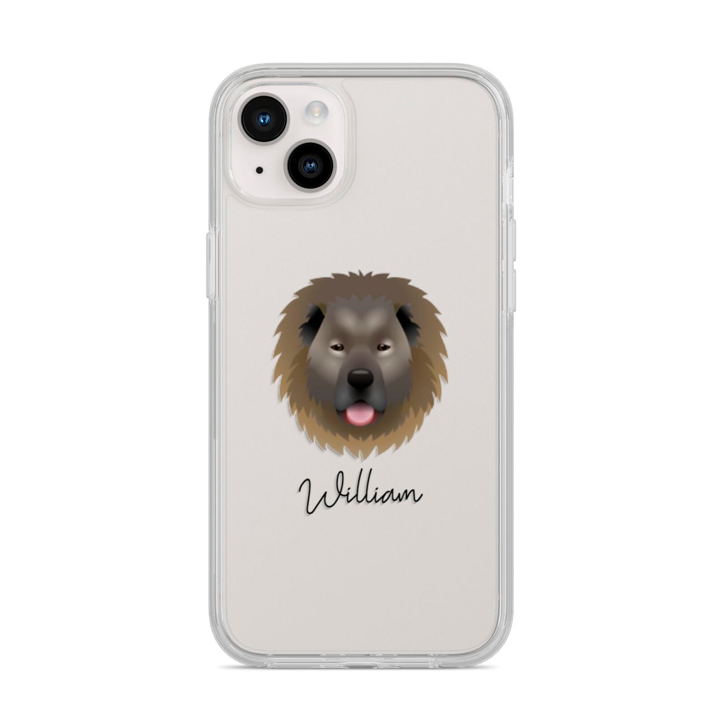 Causasian Shepherd Personalised iPhone 14 Plus Clear Tough Case Starlight