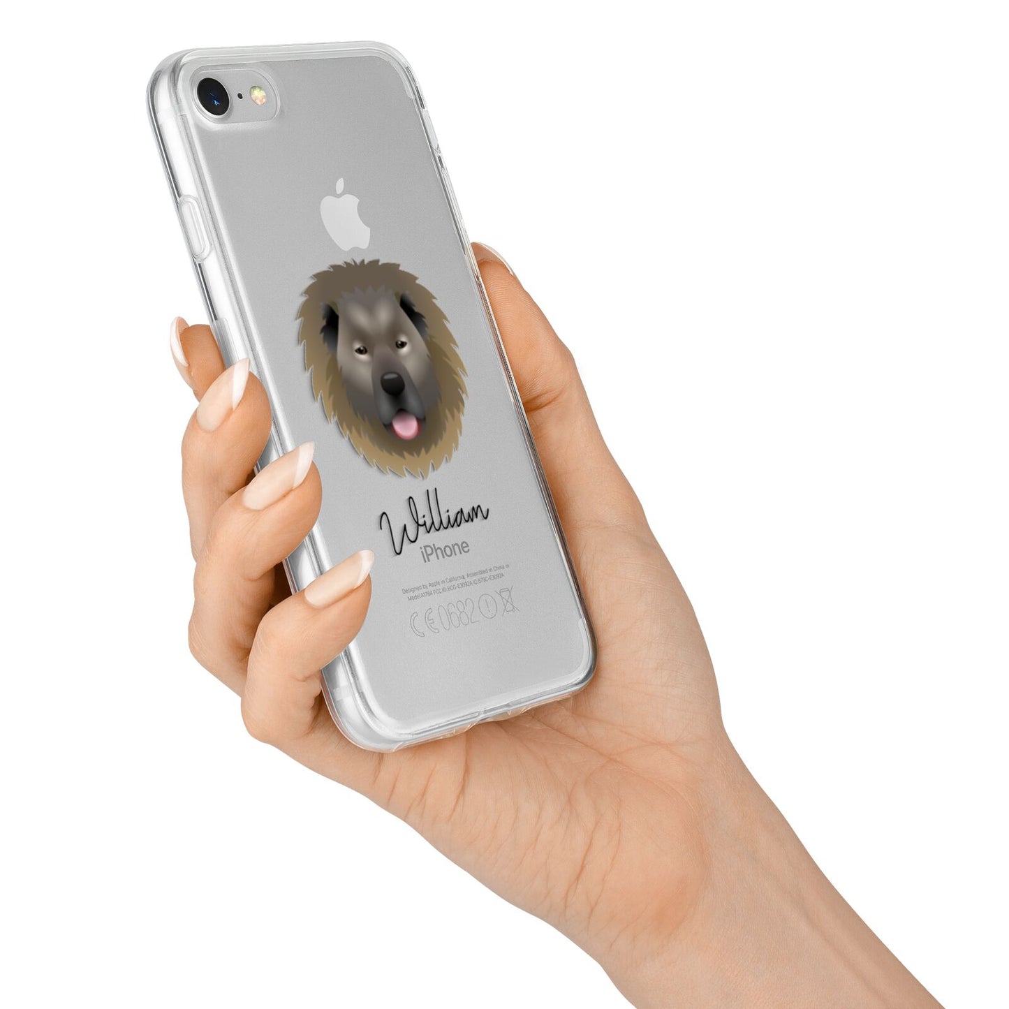 Causasian Shepherd Personalised iPhone 7 Bumper Case on Silver iPhone Alternative Image
