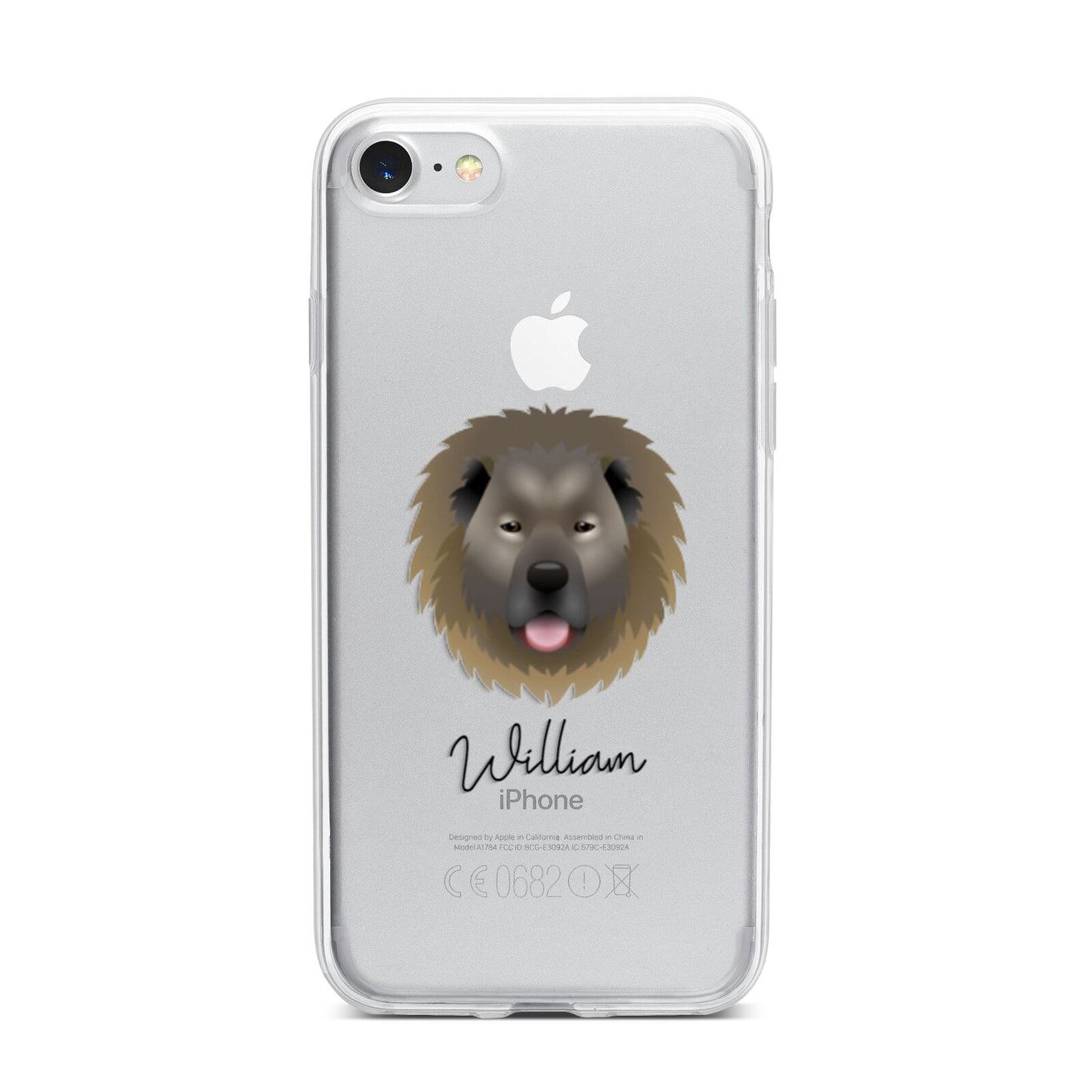 Causasian Shepherd Personalised iPhone 7 Bumper Case on Silver iPhone