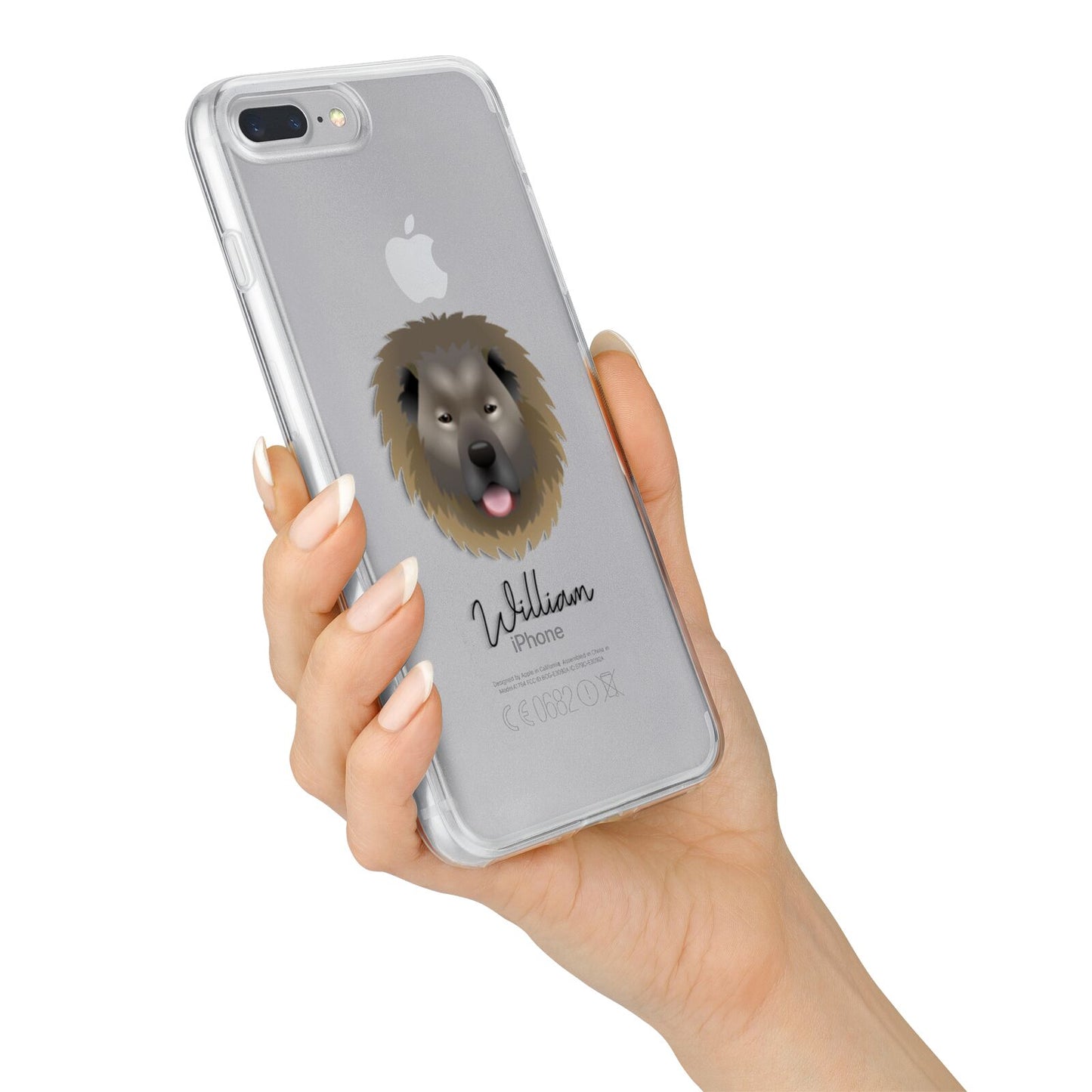Causasian Shepherd Personalised iPhone 7 Plus Bumper Case on Silver iPhone Alternative Image