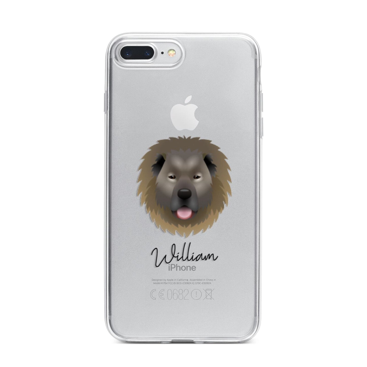 Causasian Shepherd Personalised iPhone 7 Plus Bumper Case on Silver iPhone